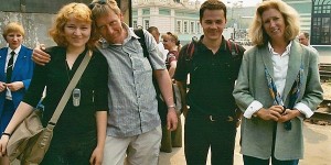 Irkutsk, Siberia, waiting to board the train for Moscow