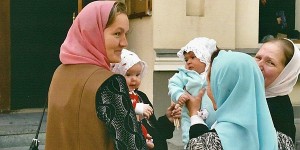 Russian women with their babies in Vladivostok